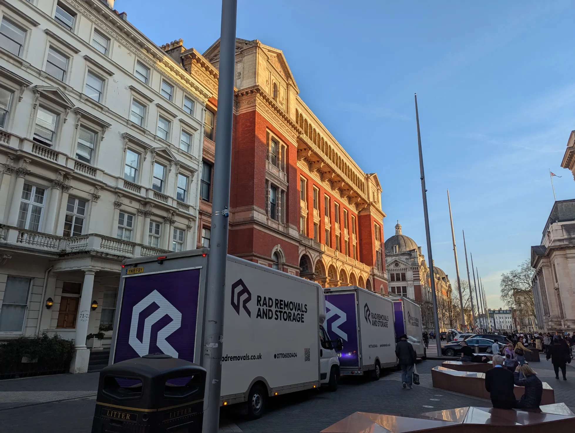 RAD removals van outside a London home during renovation storage collection